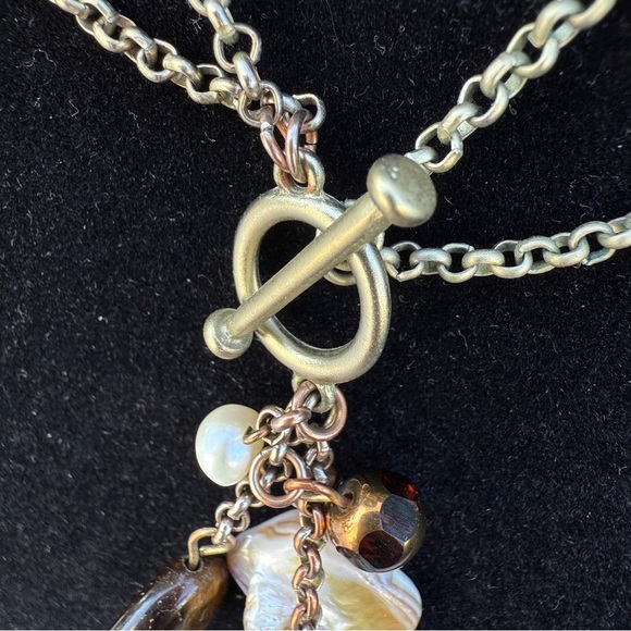 Lia Sophia Matte Gold Tiger's Eye Pendant Choker Necklace - Picture 10 of 10